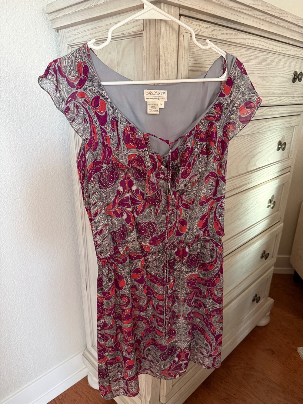 Purple and Coral Paisley Tiered Skirt — Vibrant Print